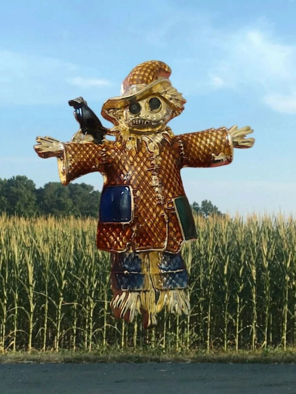 Enamel Scarecrow Brooch